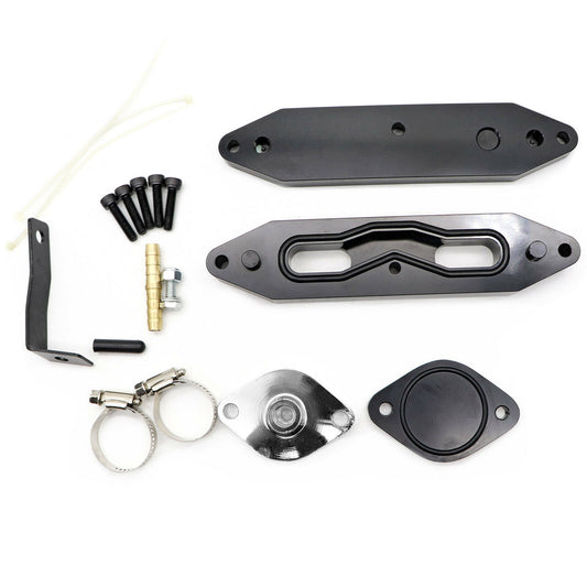 EGR Valve Cooler Delete Kit W/ Passthrough Plate Coolant Line OEM:BC3Z-18472-E For 11-19 Ford F-250 F-350 F450 F550 6.7L Powerstroke Diesel -